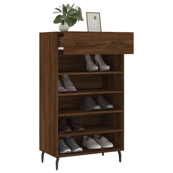 vidaXL skoreol 60x35x105 cm konstrueret træ brun egetræsfarve