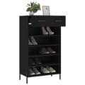 Miniatyrbillede 4 af 11: vidaXL skoreol 60x35x105 cm konstrueret træ sort