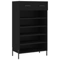 Miniatyrbillede 1 af 11: vidaXL skoreol 60x35x105 cm konstrueret træ sort