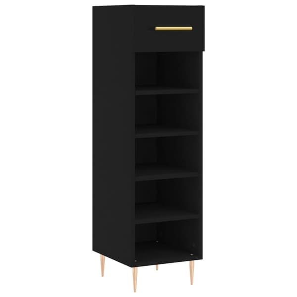 vidaXL Skohylla svart 30x35x105 cm konstruerat trä