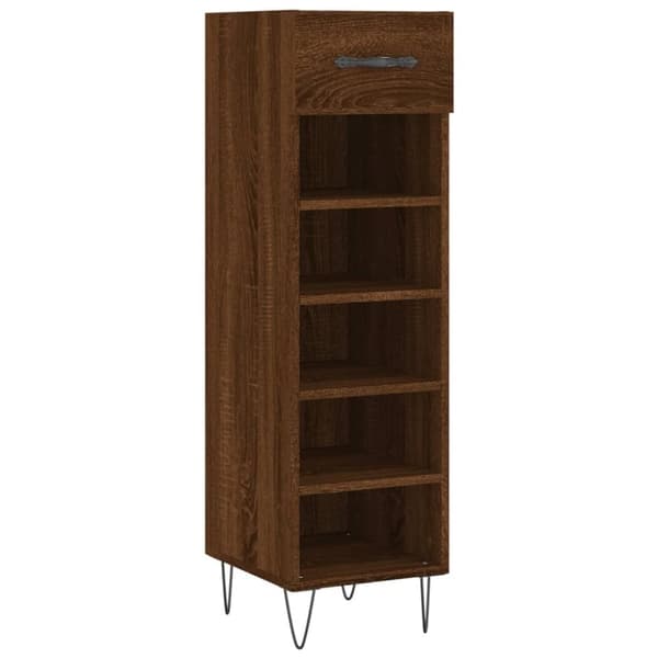 vidaXL skoreol 30x35x105 cm konstrueret træ brun egetræsfarve