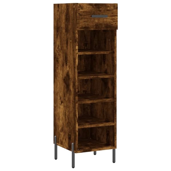 vidaXL Skohylle røkt eik 30x35x105 cm konstruert tre