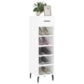 Miniatyrbilde 3 av 11: vidaXL Skoskap høyglans hvit 30x35x105 cm konstruert tre