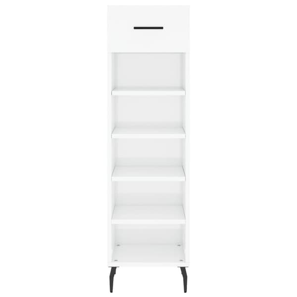 vidaXL Skoskap høyglans hvit 30x35x105 cm konstruert tre