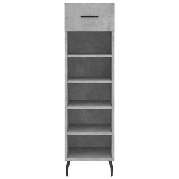 vidaXL Kenkäkaappi betoninharmaa 30x35x105 cm tekninen puu