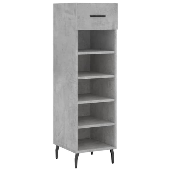 vidaXL Kenkäkaappi betoninharmaa 30x35x105 cm tekninen puu