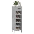 Miniatyrbilde 3 av 11: vidaXL Skohylle betonggrå 30x35x105 cm konstruert tre