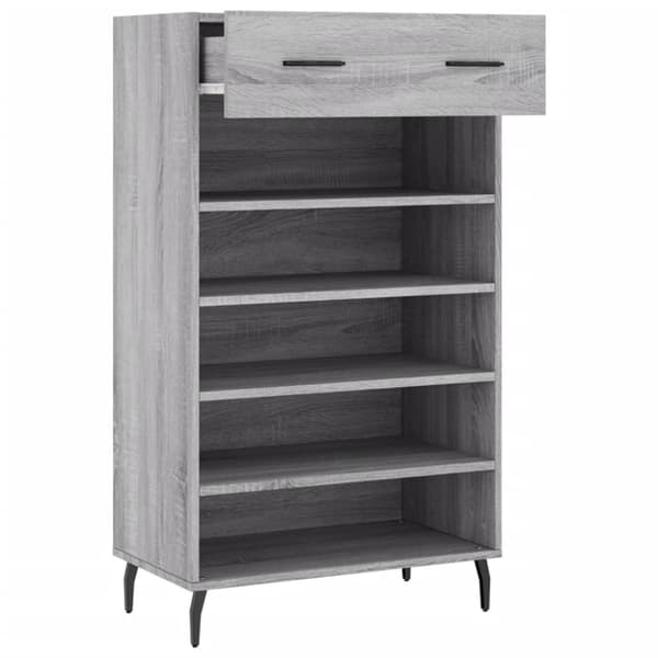 vidaXL Skohylla grå sonoma 60x35x105 cm konstruerat trä