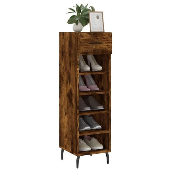 vidaXL skoreol 30x35x105 cm konstrueret træ røget egetræsfarve