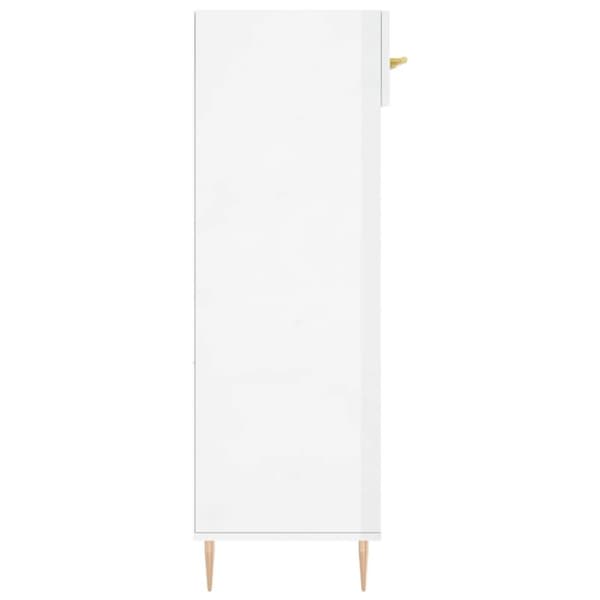 vidaXL Skoskap høyglans hvit 60x35x105 cm konstruert tre