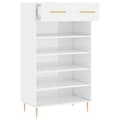 Miniatyrbillede 5 af 11: vidaXL skoreol 60x35x105 cm konstrueret træ hvid højglans