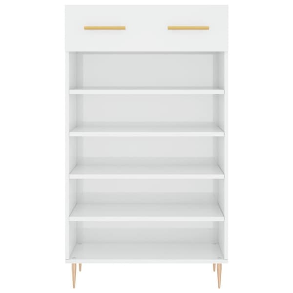 vidaXL skoreol 60x35x105 cm konstrueret træ hvid højglans