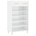 Miniatyrbillede 1 af 11: vidaXL skoreol 60x35x105 cm konstrueret træ hvid højglans