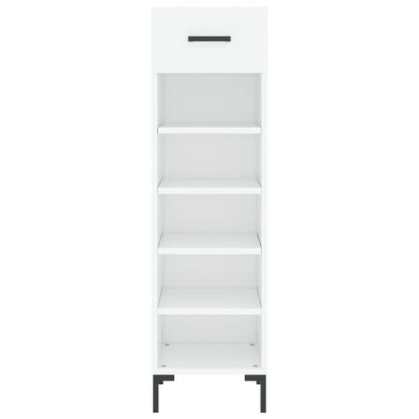 vidaXL Skohylle hvit 30x35x105 cm konstruert tre