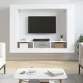 Miniatyrbillede 9 af 9: vidaXL tv-møbel 152x22x113 cm konstrueret træ hvid