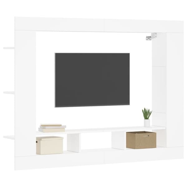 vidaXL tv-møbel 152x22x113 cm konstrueret træ hvid