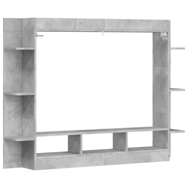 vidaXL Tv-hylla betonggrå 152x22x113 cm konstruerat trä