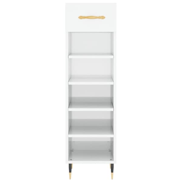 vidaXL skoreol 30x35x105 cm konstrueret træ hvid højglans