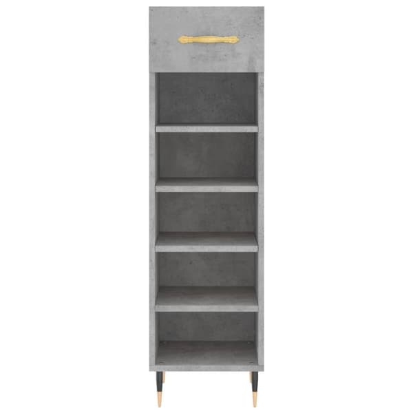 vidaXL Skohylle betonggrå 30x35x105 cm konstruert tre