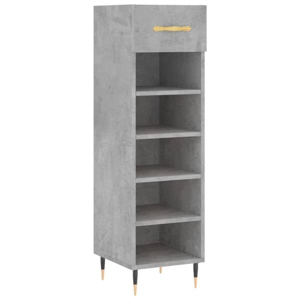vidaXL Skohylle betonggrå 30x35x105 cm konstruert tre