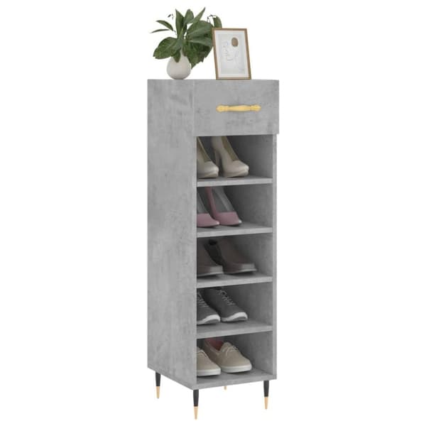 vidaXL skoreol 30x35x105 cm konstrueret træ betongrå