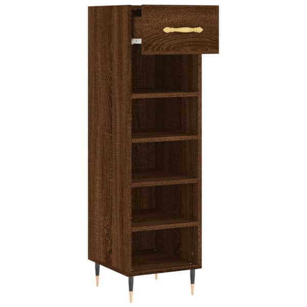 vidaXL skoreol 30x35x105 cm konstrueret træ brun egetræsfarve