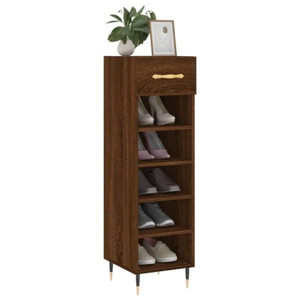 vidaXL skoreol 30x35x105 cm konstrueret træ brun egetræsfarve
