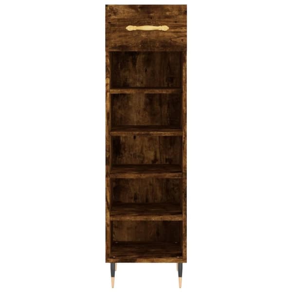 vidaXL Skohylle røkt eik 30x35x105 cm konstruert tre