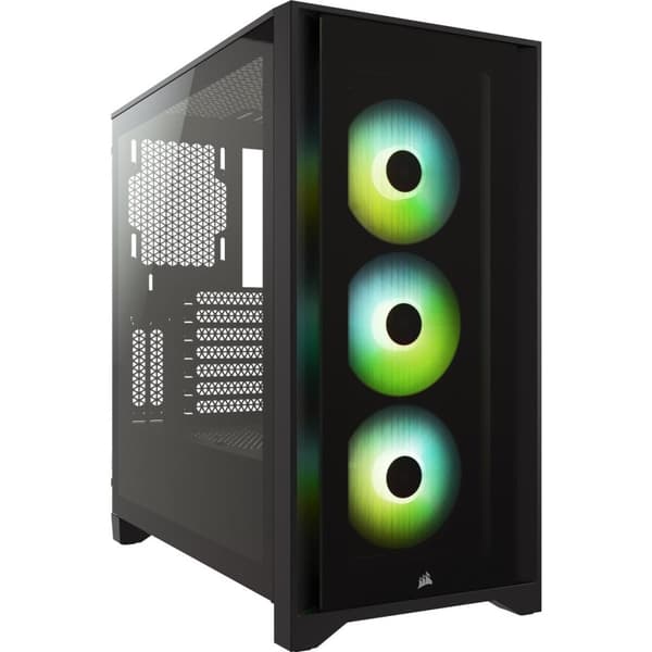 Case Corsair iCUE 4000X RGB Mid Tower, Tempered Glass, Black Svart