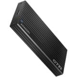 Superfast external AXAGON EEM2-GTR THIN RIB box with USB 3.2 Gen 2 interface is designed for NVMe (PCI-Express) M.2 SSD disks. The double-sided USB-C Svart
