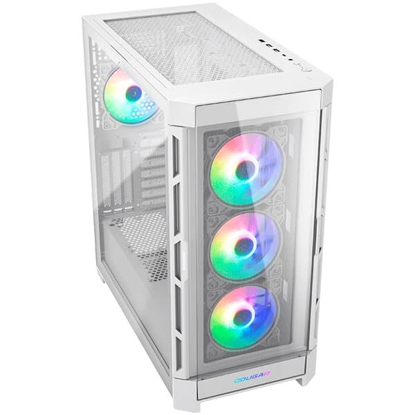 COUGAR DUOFACE PRO RGB White, Mid-Tower, Tempered Glass + Airflow front panels, 4x 120mm ARGB fans, GPU Holder, mITX/mATX/ATX/CEB/E-ATX, 1x Type-C Gen