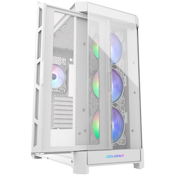 COUGAR DUOFACE PRO RGB White, Mid-Tower, Tempered Glass + Airflow front panels, 4x 120mm ARGB fans, GPU Holder, mITX/mATX/ATX/CEB/E-ATX, 1x Type-C Gen