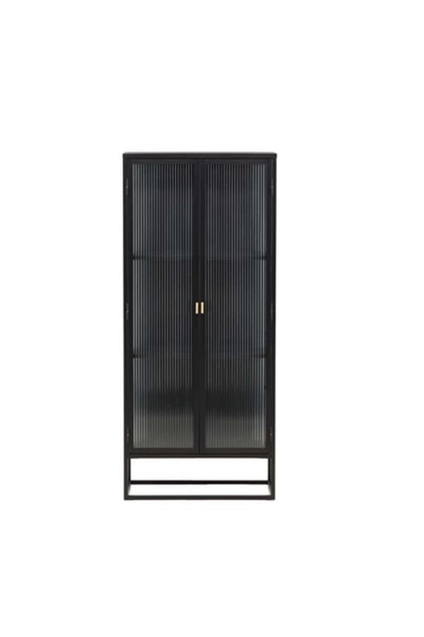 Garis vitrineskap 2 glassdører svart.