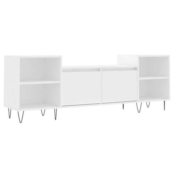 tv-bord 160x35x55 cm konstrueret træ hvid