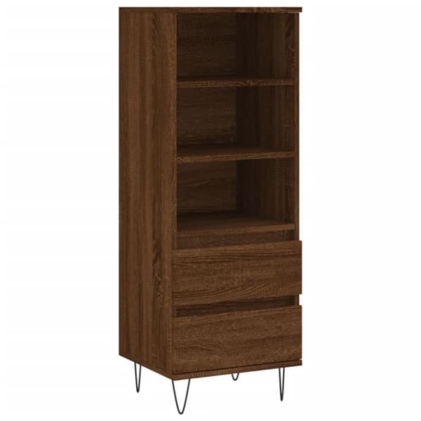 skab 40x36x110 cm konstrueret træ brun egetræsfarve