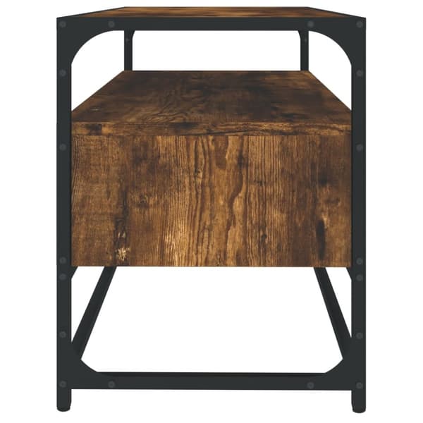Tv-bänk rökfärgad ek 80x35x45 cm konstruerat trä