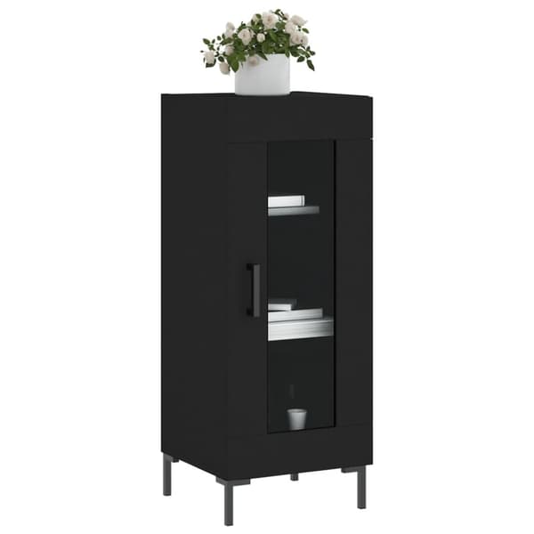 skænk 34,5x34x90 cm konstrueret træ sort