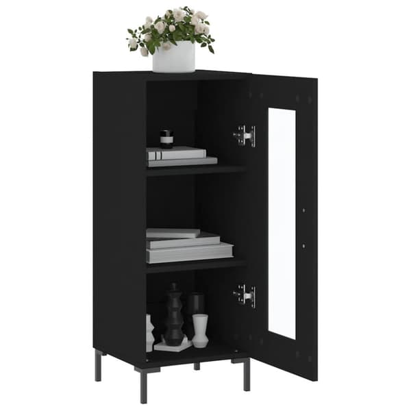 skænk 34,5x34x90 cm konstrueret træ sort