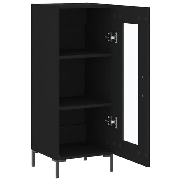 skænk 34,5x34x90 cm konstrueret træ sort
