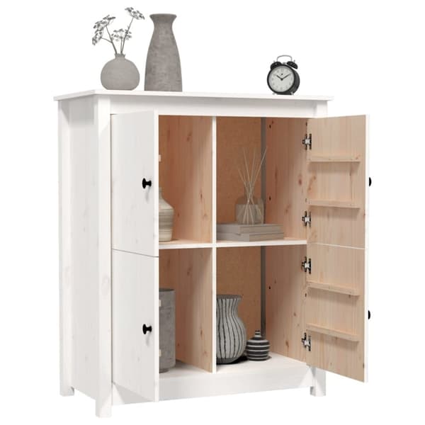 Skänk vit 83x41,5x100 cm massiv furu