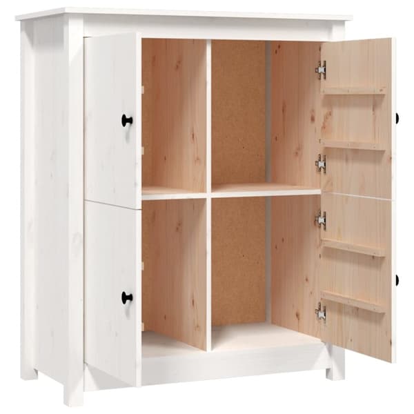 Skänk vit 83x41,5x100 cm massiv furu