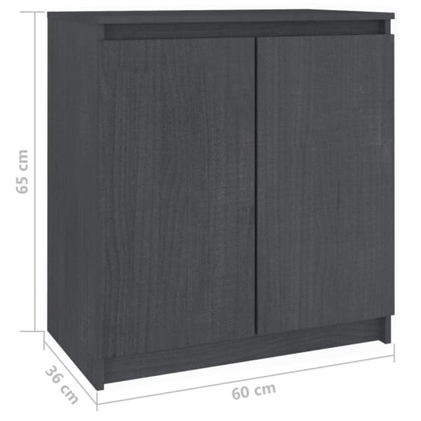 skab 60x36x65 cm massivt fyrretræ grå