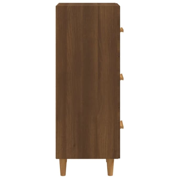 skænk 34,5x34x90 cm konstrueret træ brun egetræsfarve
