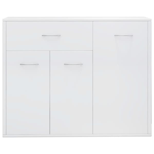 skænk 88x30x70 cm konstrueret træ hvid højglans