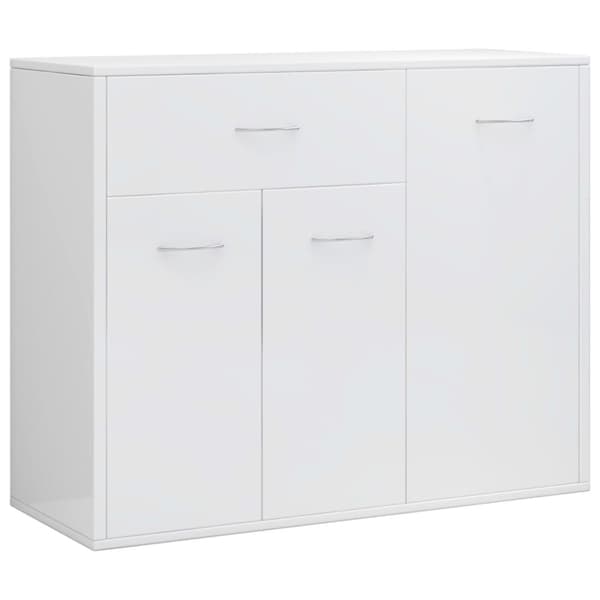 skænk 88x30x70 cm konstrueret træ hvid højglans