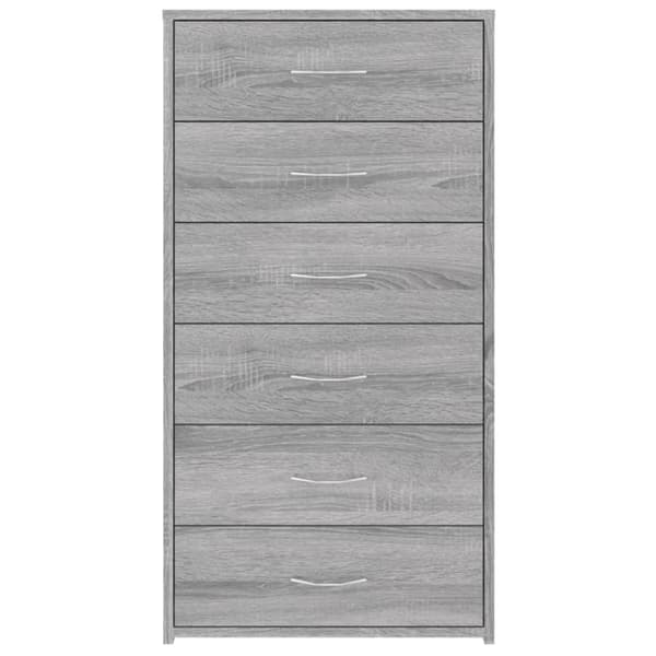 Senkki 6 laatikolla harmaa Sonoma 50x34x96 cm tekninen puu