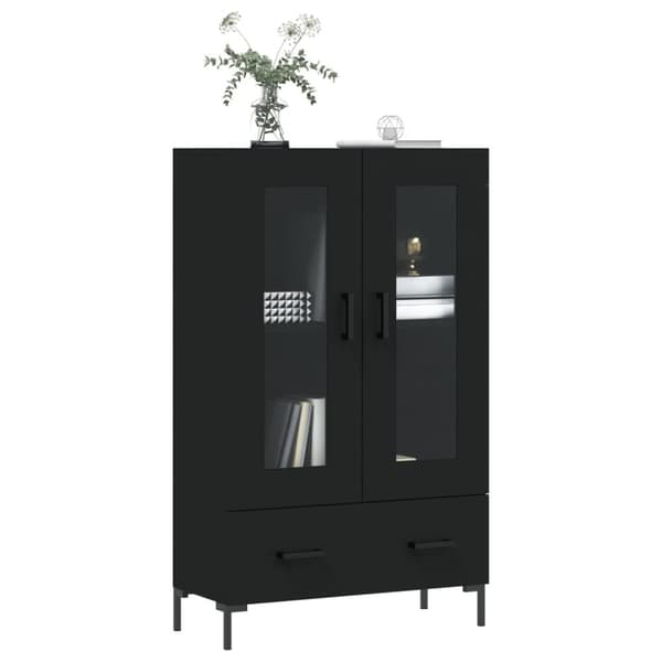 skab 69,5x31x115 cm konstrueret træ sort