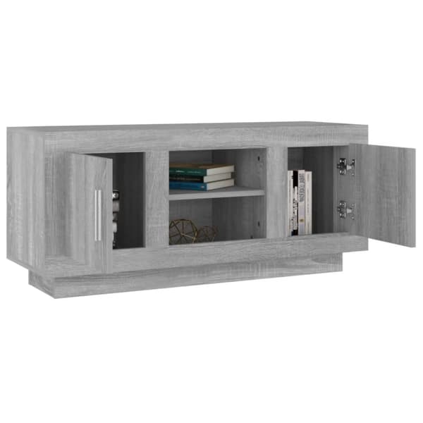 tv-bord 102x35x45 cm konstrueret træ grå sonoma-eg