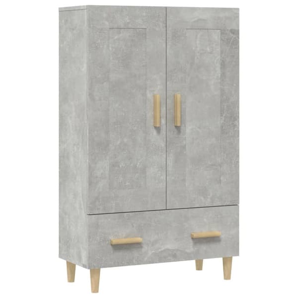 Skåp betonggrå 70x31x115 cm konstruerat trä
