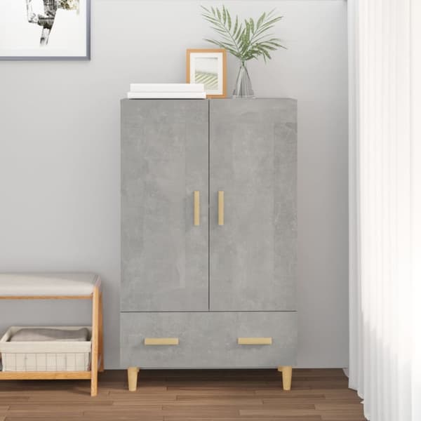 Skåp betonggrå 70x31x115 cm konstruerat trä